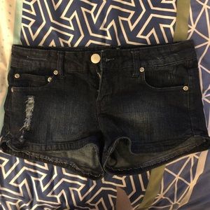 Medium/dark denim jean shorts